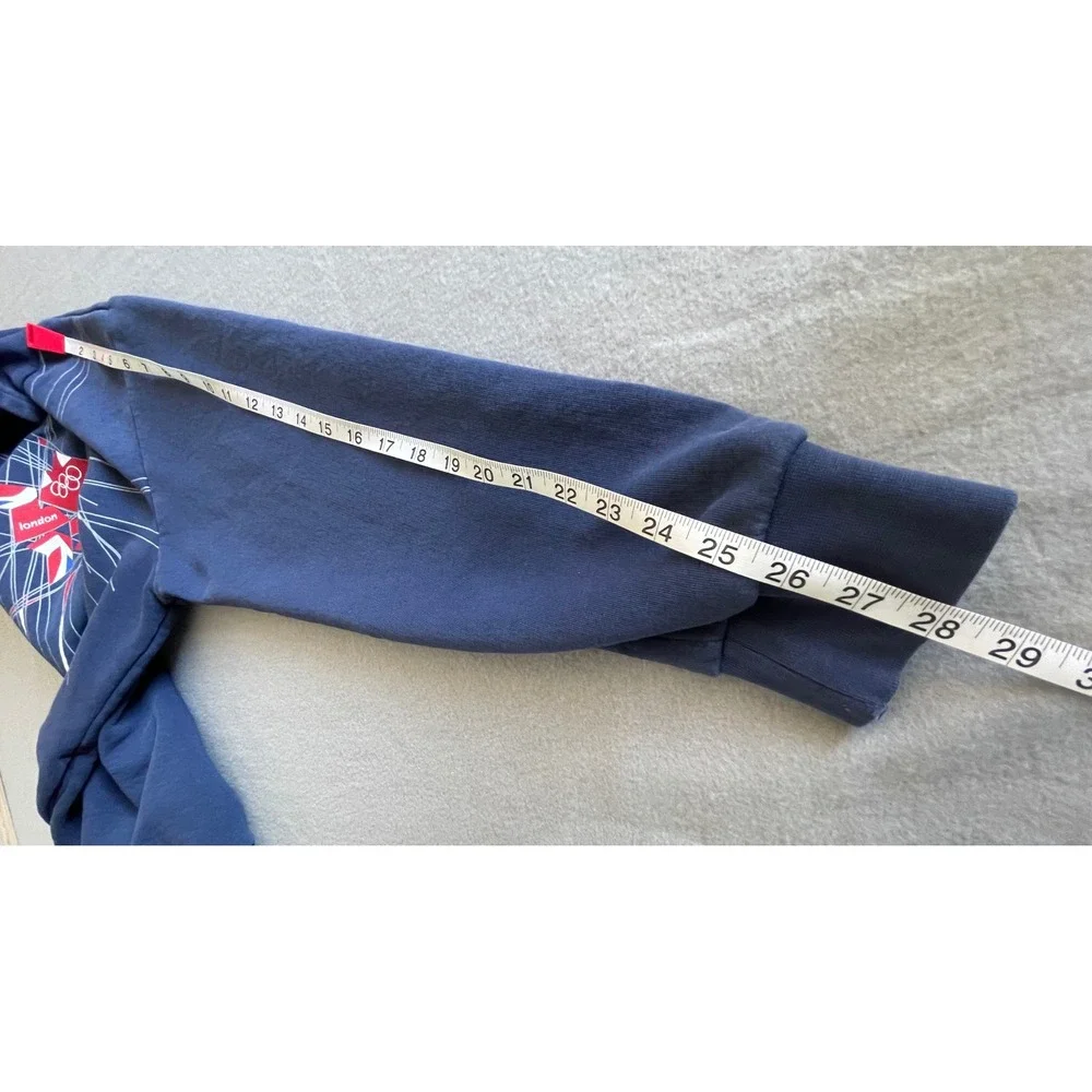 Adidas London 2012 Olympic Games Hoodie Navy Blue Graphic‎ Pullover Mens Small
